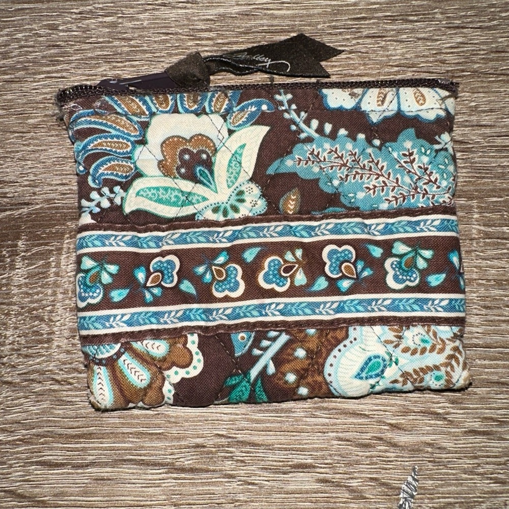 Vera Bradley Floral Brown and Blue Wallet